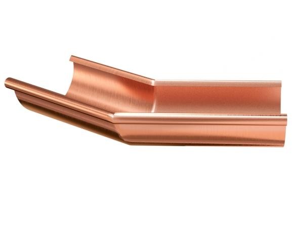 Водосток Aquasistem, система 125x90 - Угол желоба наружный медный 135° купить в Электростале