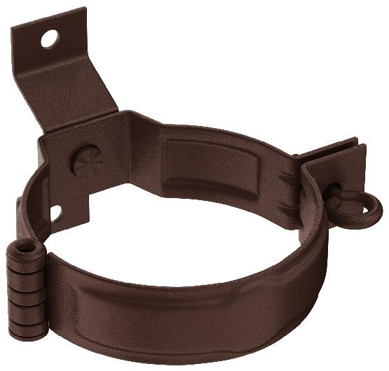Водосток Aquasistem, Система 150/100 - Декоративный хомут трубы под дерево с комплектом крепления RAL 8017 Коричневый matt купить в Электростале