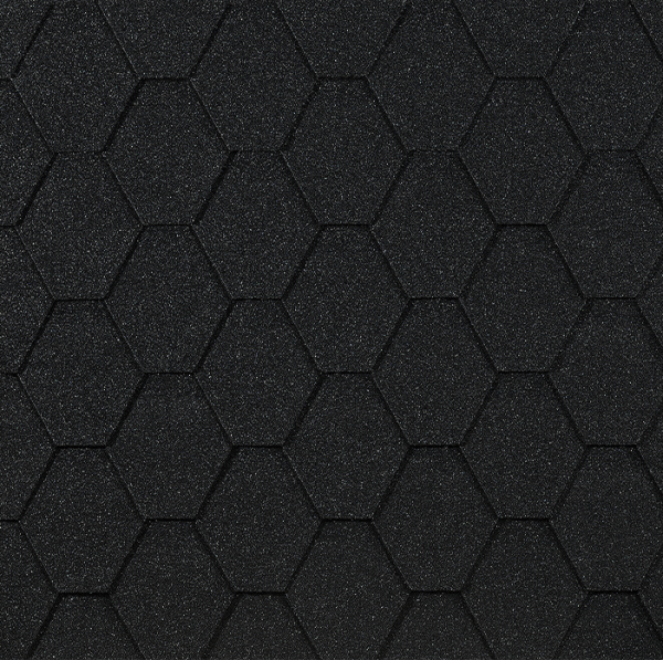 Гибкая черепица EURASIA Docke, Коллекция ШЕСТИГРАННИК Чёрный купить в Электростале