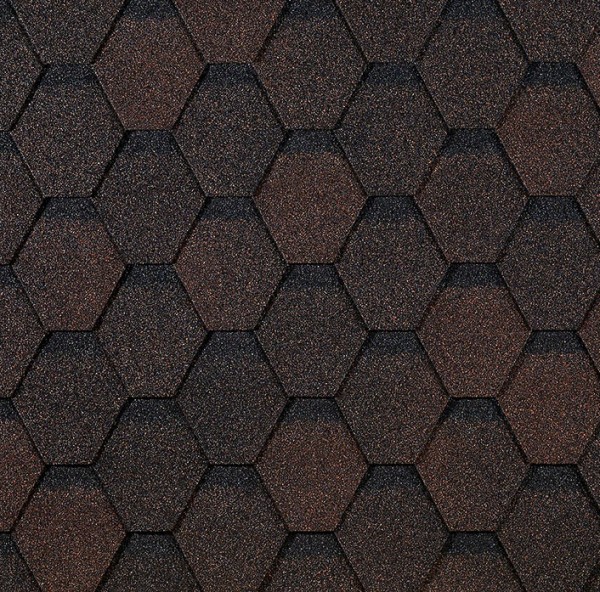Гибкая черепица EURASIA Docke, Коллекция ШЕСТИГРАННИК Коричневый купить в Электростале