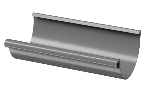 Желоб полукруглый D125 3 м Döcke STAL PREMIUM Графит, (RAL 7024) купить в Электростале