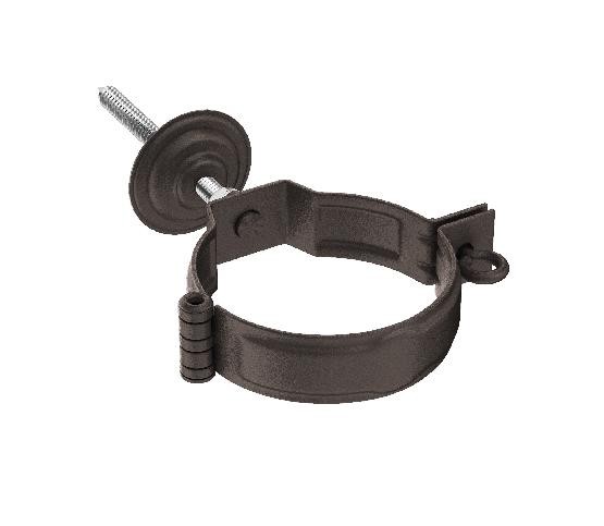 Водосток Aquasistem, Система 150/100 - Декоративный хомут трубы под метиз с комплектом крепления RR 32 Тёмно-коричневый matt купить в Электростале