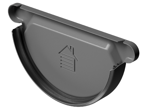 Заглушка желоба D125 Döcke STAL PREMIUM Графит, (RAL 7024) купить в Электростале