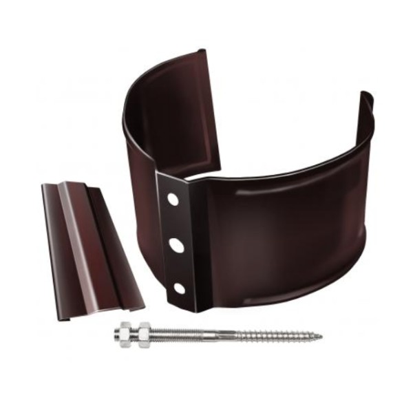 Водосток Grand Line 150x100 – Хомут трубы (на кирпич) RAL 8017 купить в Электростале