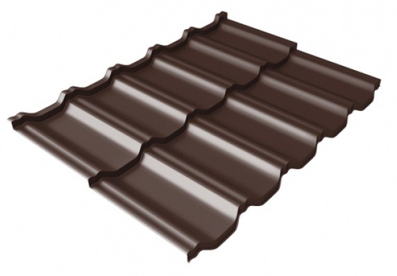 Металлочерепица модульная Квинта Uno Grand Line c 3D резом 0,5 Satin Мatt RAL 8017 шоколад купить в Электростале