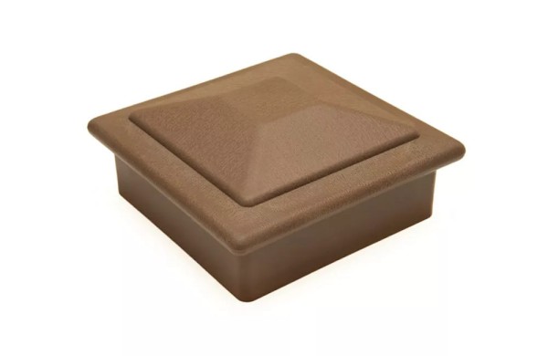 Крышка верхняя фигурная ПВХ для столба Deckart 100х100 Шоколад купить в Электростале