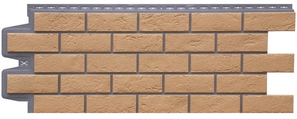 Фасадная панель Grand Line Состаренный кирпич Элит солома, ШОВ темно-бежевый купить в Электростале