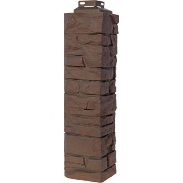 Цокольный сайдинг FineBer – Серия “Скала”, Угол наружный Желто-коричневый купить в Электростале