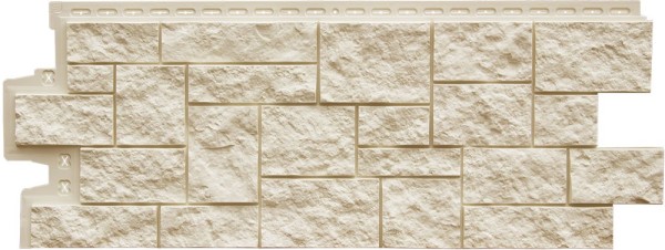 Фасадная панель Grand Line Дикий камень Стандарт молочный купить в Электростале
