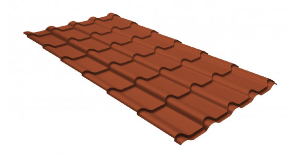 Металлочерепица камея GL 0,5 GreenCoat Pural Matt RR 750 кирпично-красный (RAL 8004 терракота) купить в Электростале