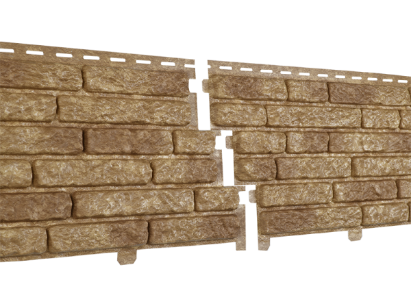 Фасадная панель Ю-пласт Стоун Хаус Кварцит Тёмно-бежевый купить в Электростале