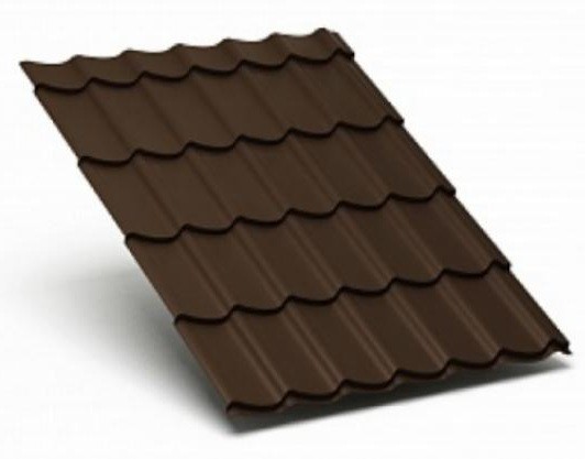 Металлочерепица Металл Профиль матовый полиэстр Valori 0,5 сталь RAL 8017 коричневый купить в Электростале