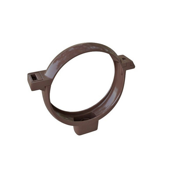 Водосток Альта-Профиль ПВХ – Хомут трубы (коричневый) купить в Электростале