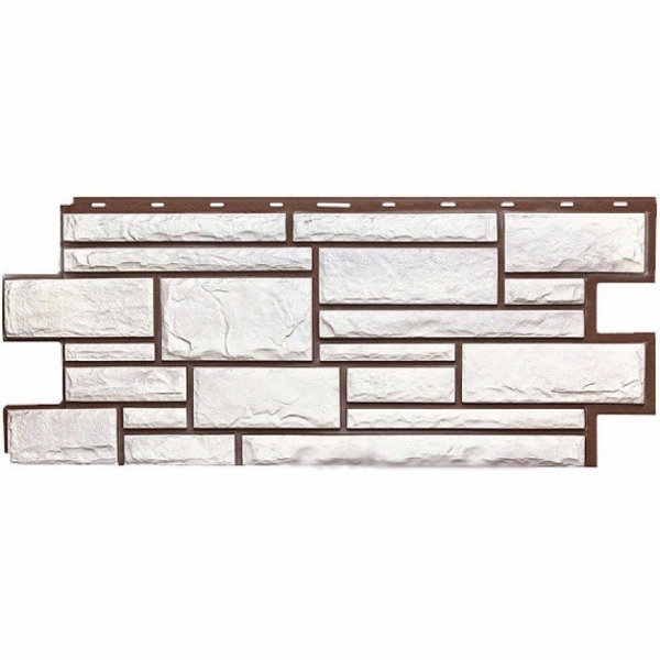 Фасадная панель Техоснастка, Камень Дикий, Белый купить в Электростале