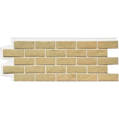 Фасадная панель Grand Line Состаренный кирпич Элит ваниль, ШОВ белый