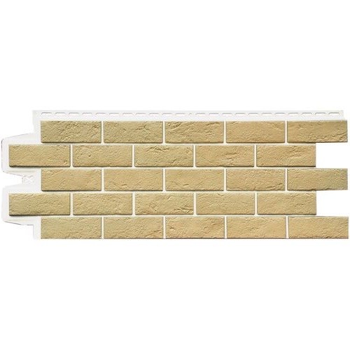 Фасадная панель Grand Line Состаренный кирпич Элит ваниль, ШОВ белый купить в Электростале