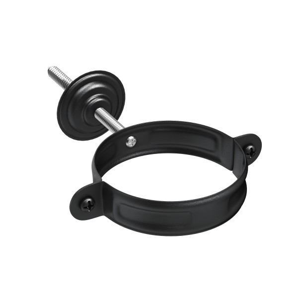 Водосток Aquasistem, система 125x90 - Комплект крепления трубы RAL 9005 Чёрный купить в Электростале