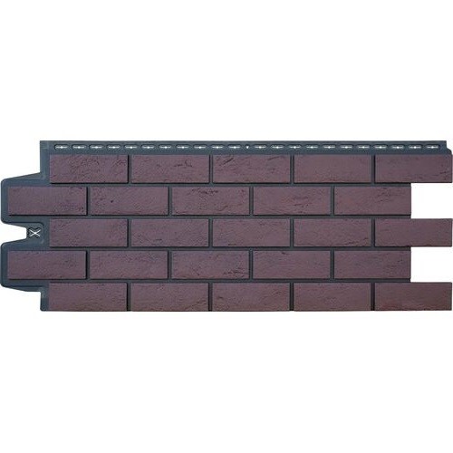 Фасадная панель Grand Line Состаренный кирпич Элит каштан, ШОВ черный купить в Электростале