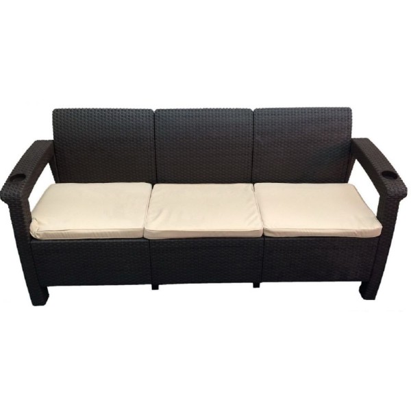 Трёхместный диван  Yalta Sofa 3 Seat венге купить в Электростале