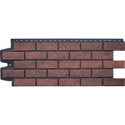 Фасадная панель Grand Line Состаренный кирпич Элит кофе (жжёный), ШОВ черный купить в Электростале