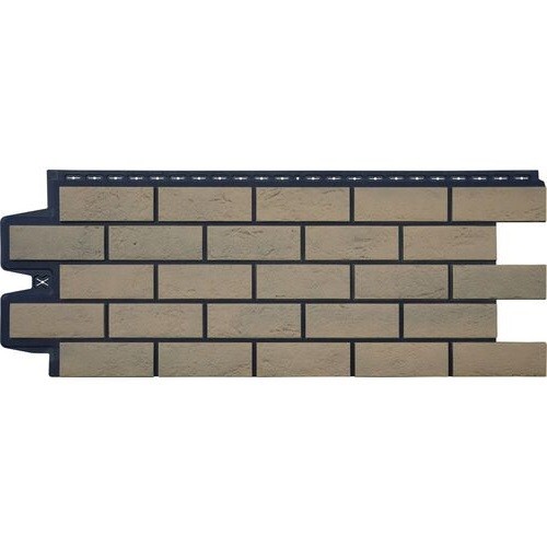 Фасадная панель Grand Line Состаренный кирпич Элит солома, ШОВ черный купить в Электростале