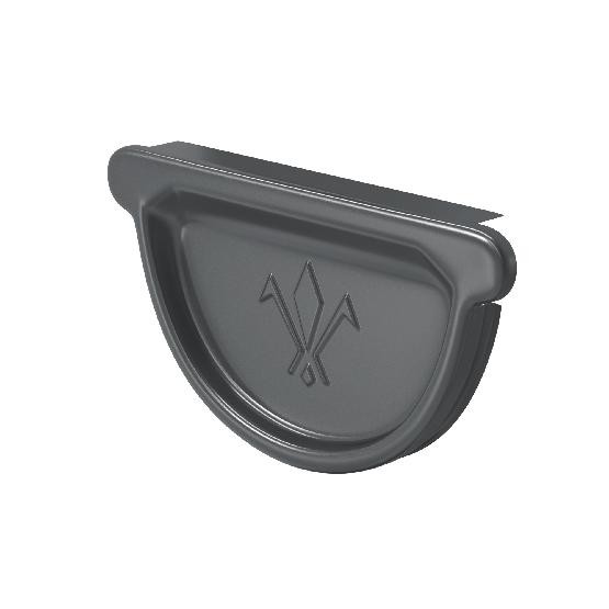 Водосток Aquasistem, система 125x90 -  Заглушка универсальная с резиновым уплотнителем RAL 7024 Тёмно-серый купить в Электростале