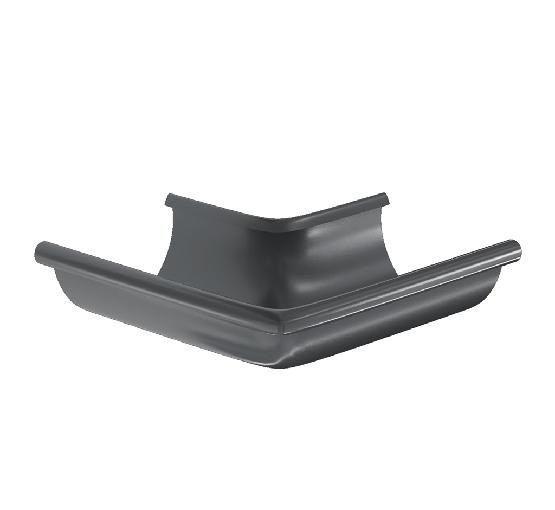 Водосток Aquasistem, система 125x90 -  Угол желоба, наружный 90° RAL 7024 Тёмно-серый купить в Электростале