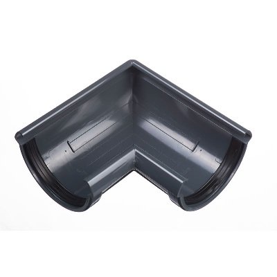 Угол желоба универсальный 90° Docke Lux ПВХ - Графит купить в Электростале