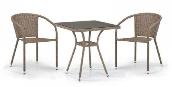 Комплект плетеной мебели AFINA из иск. ротанга T282BNT/Y137C-W56 Light Brown 2Pcs купить в Электростале