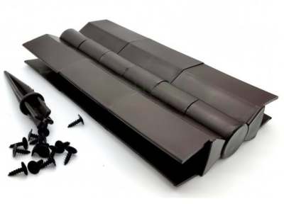 Угловой (стыковочный) шарнир для грядкок ДПК 225мм чёрный