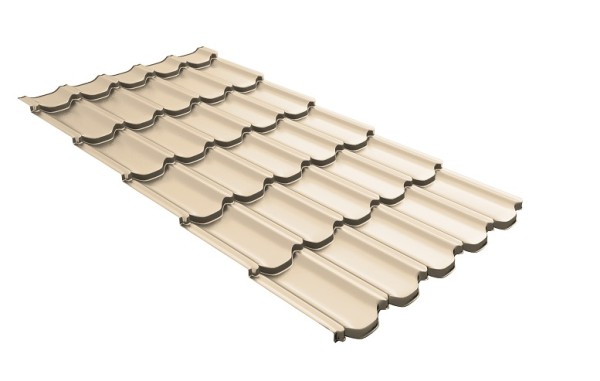 Металлочерепица квинта плюс с 3D резом 0,5 Satin RAL 1015 светлая слоновая кость купить в Электростале