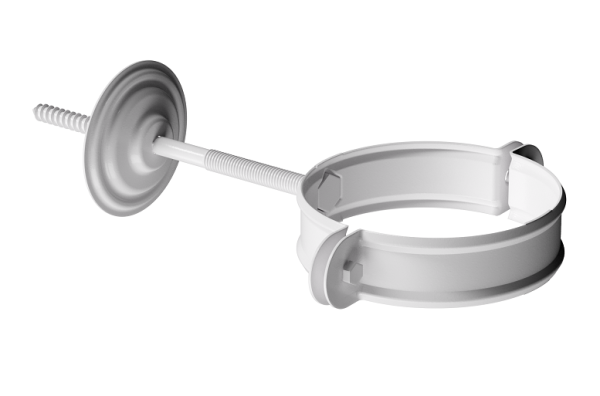 Хомут трубы D90 Döcke STAL PREMIUM Пломбир, (RAL 9010) купить в Электростале