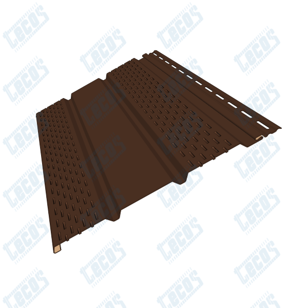 Софит к сайдингу ПЕРФОРАЦИЯ ПО БОКАМ TECOS ТЁМНЫЙ-КАШТАН купить в Электростале