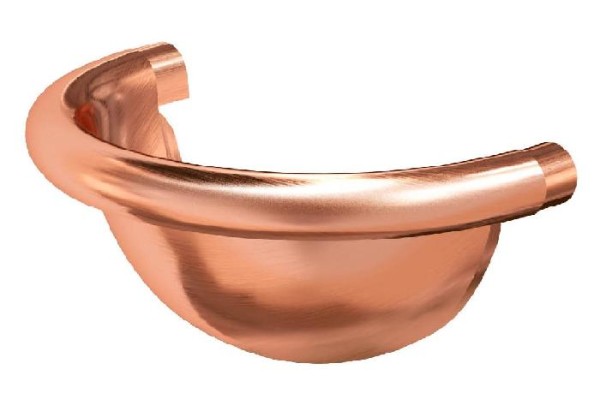 Водосток Aquasistem, система 150/100 - Заглушка желоба полукруглая медная купить в Электростале