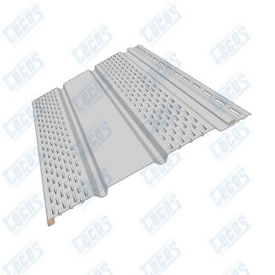 Софит к сайдингу ПЕРФОРАЦИЯ ПО БОКАМ TECOS БЕЛЫЙ