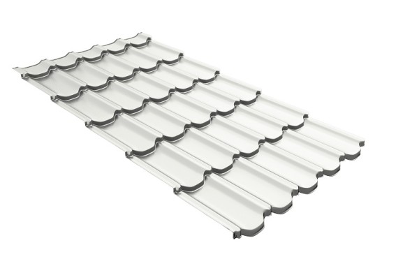 Металлочерепица квинта плюс с 3D резом 0,5 Satin RAL 9003 сигнальный белый купить в Электростале