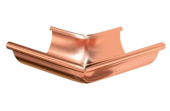 Водосток Aquasistem, система 150/100 - Угол желоба наружный медный 90° купить в Электростале