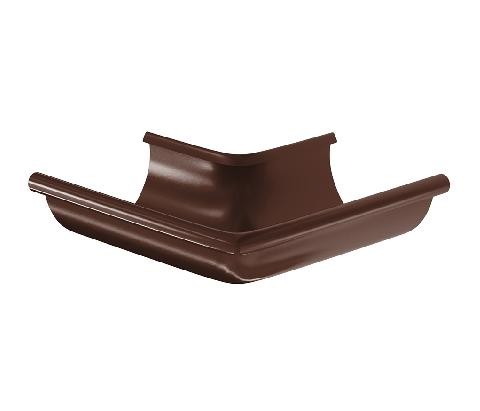 Водосток Aquasistem, система 125x90 - Угол желоба, наружный 90° RAL 8017 Коричневый купить в Электростале