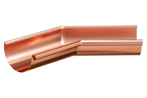 Водосток Aquasistem, система 150/100 - Угол желоба внутренний медный 135° купить в Электростале