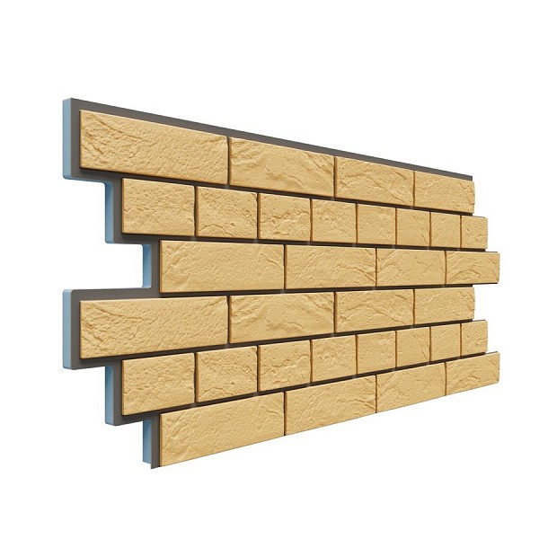 Фасадная термопанель Доломит Венецианский кирпич 20 мм Жёлтый купить в Электростале