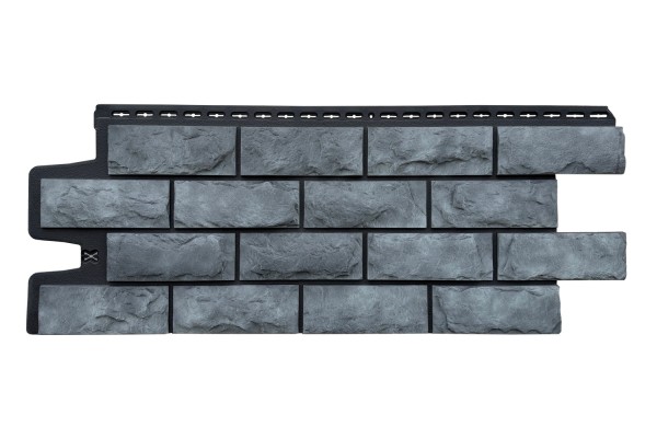 Фасадные панели Grand Line Колотый Камень Антрацит, Шов черный купить в Электростале